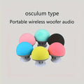 Cute Mushroom Portable Wireless Speaker, Mini Cartoon Bluetooth Speaker with Suction Cup & Phone Stand, Fall Proof Gift
