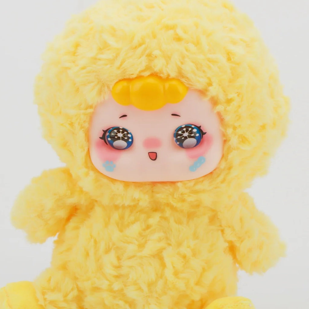 Cute Random Face Duck Plush Toy Vinyl Plush Hybrid Stuffed Animal Adorable Kawaii Yellow Duck Toy Gift for Kids Teens&Duck Lover