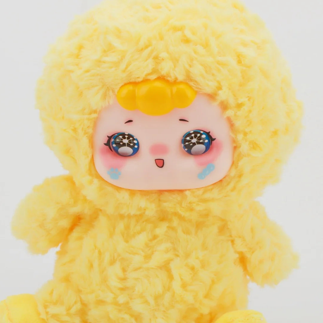 Cute Random Face Duck Plush Toy Vinyl Plush Hybrid Stuffed Animal Adorable Kawaii Yellow Duck Toy Gift for Kids Teens&Duck Lover