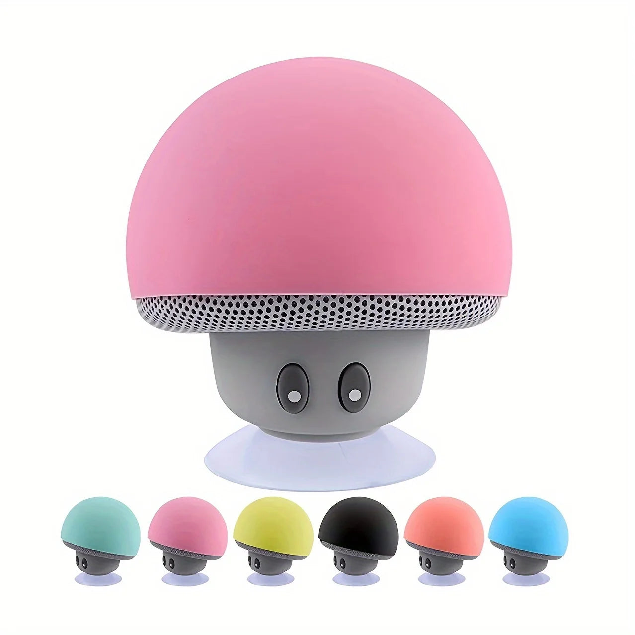 Cute Mushroom Portable Wireless Speaker, Mini Cartoon Bluetooth Speaker with Suction Cup & Phone Stand, Fall Proof Gift
