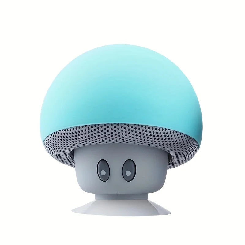 Cute Mushroom Portable Wireless Speaker, Mini Cartoon Bluetooth Speaker with Suction Cup & Phone Stand, Fall Proof Gift