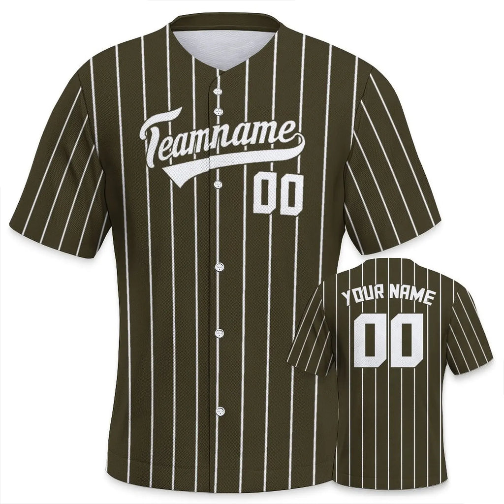 Baseball jersey with customizable text on a white background
