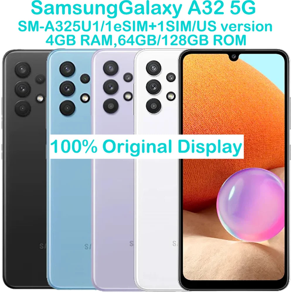 Samsung Galaxy A32 5G A325U Smart Android Phone 6.5-inch 5000mAh quad camera 48MP Snapdragon Samsung US Version OriginalUnlocked