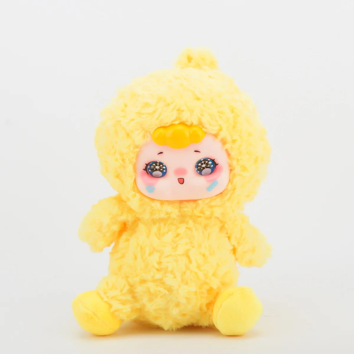 Cute Random Face Duck Plush Toy Vinyl Plush Hybrid Stuffed Animal Adorable Kawaii Yellow Duck Toy Gift for Kids Teens&Duck Lover