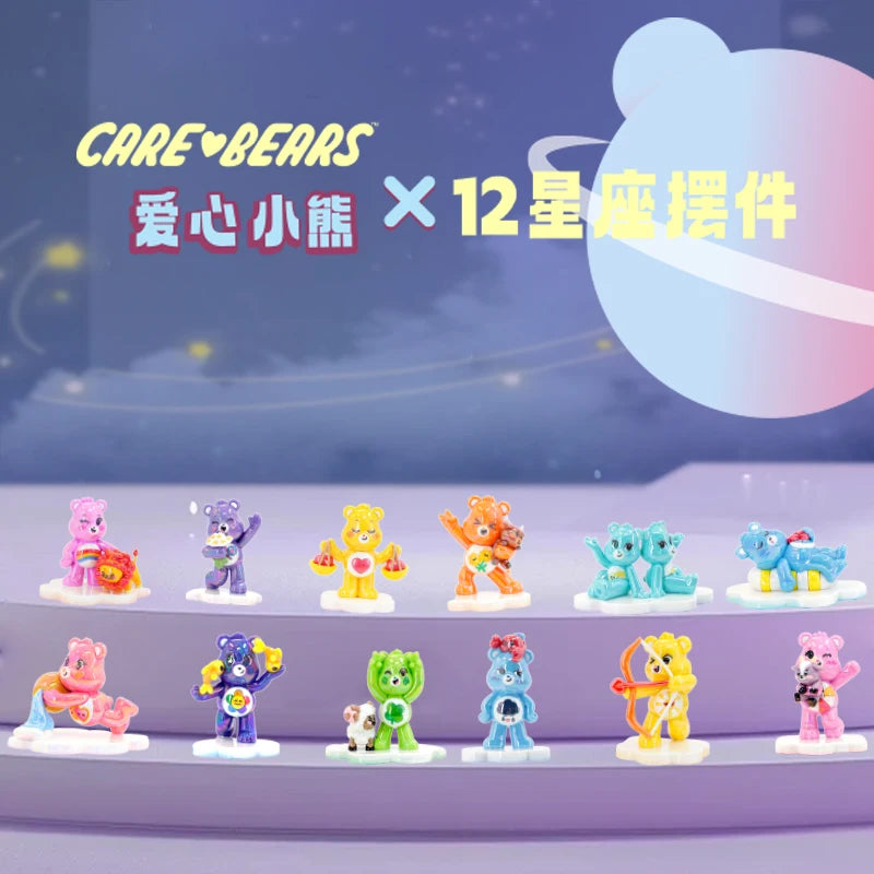 Care Bears 12 Zodiac Blind Box Figure Cartoon Bear Mystery Toy Collectible Figurine Desktop Decor Ornament Gift for Kids Fans